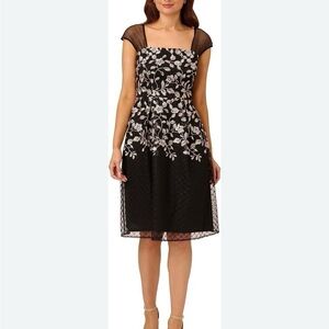 Adrianna Papell Border embroidery midi dress size 12
